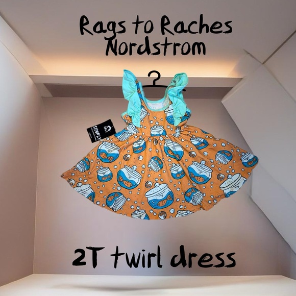 🌸 Rags to Raches, Nordstrom, 2T fishbowl ruffle twirl dress. - Picture 2 of 4